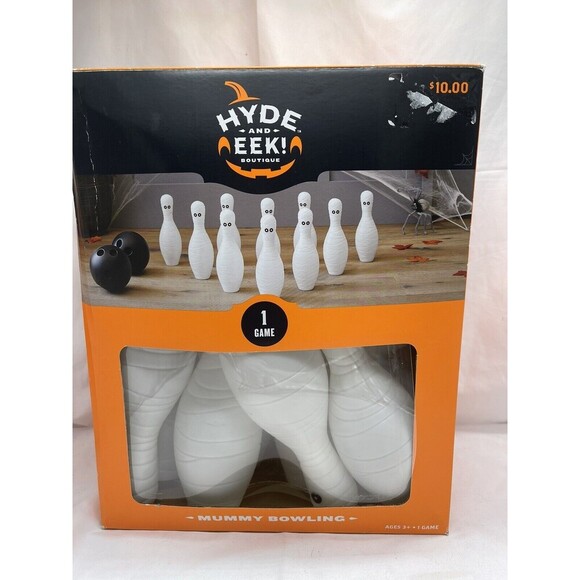 Halloween Mummy Bowling Game Hyde And Eek Party Theme Plastic Spooky Fun - Picture 1 of 9